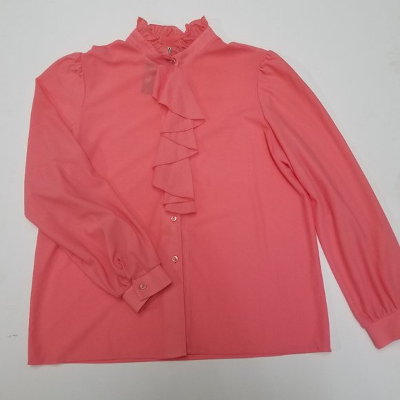 Vintage French Rose Cerise D'allairds Sheer Blouse - Picture 2 of 5